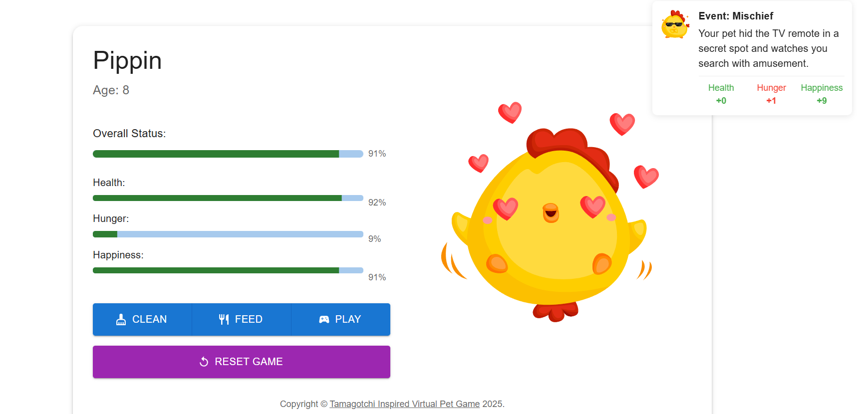 A screen of the game